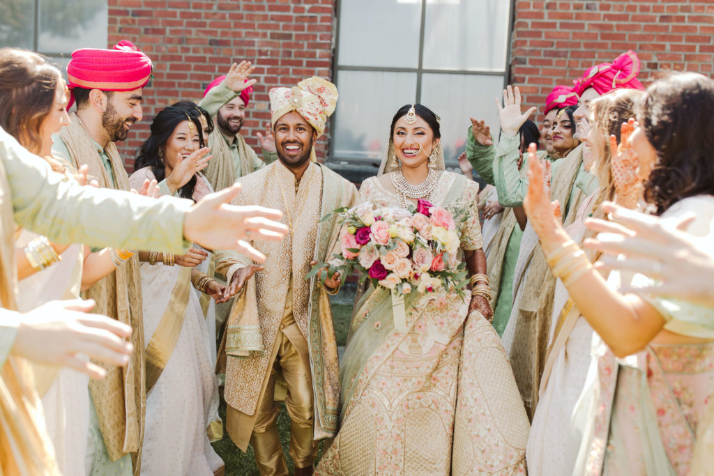 wedding photography, Indian wedding, wedding florals, wedding dress, bridal party