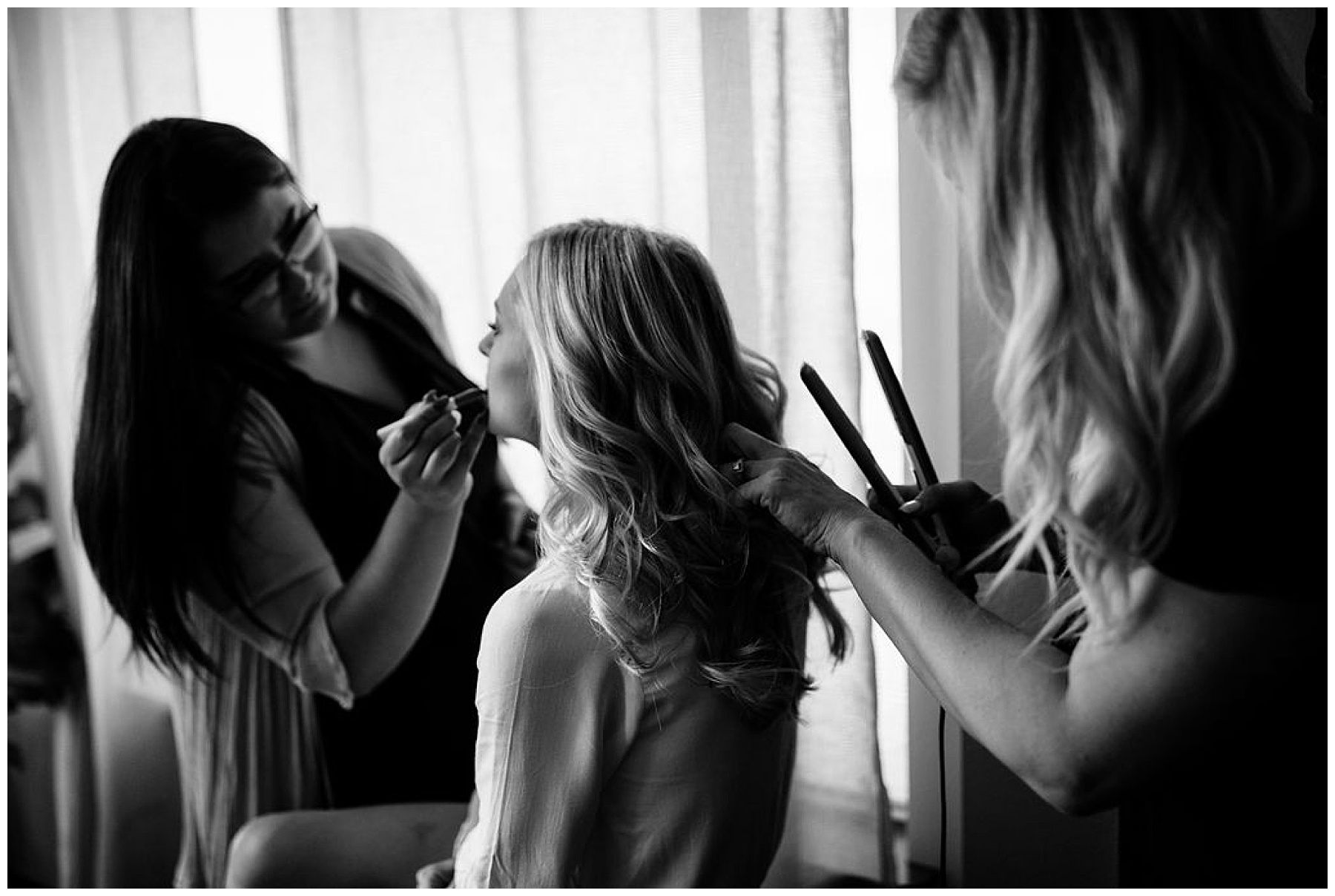 bride getting ready for her wedding at Karma Vineyards