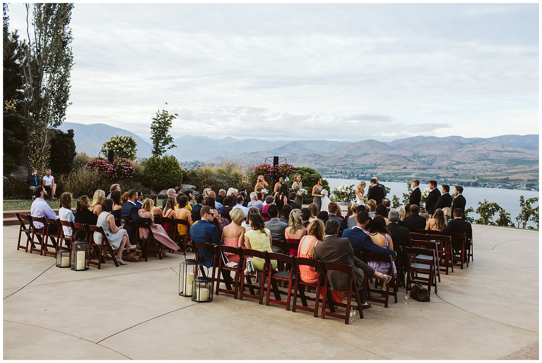 Wedding Ceremony at Karma Vineyards on Lake Chelan.