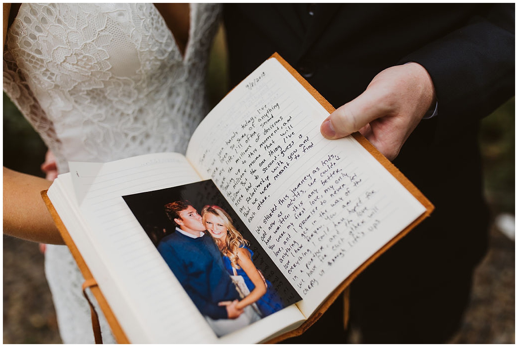wedding vows leather notebook