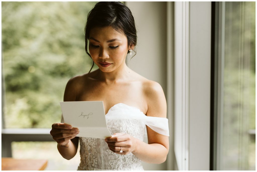 novelty hill asian bride reading vows micro wedding