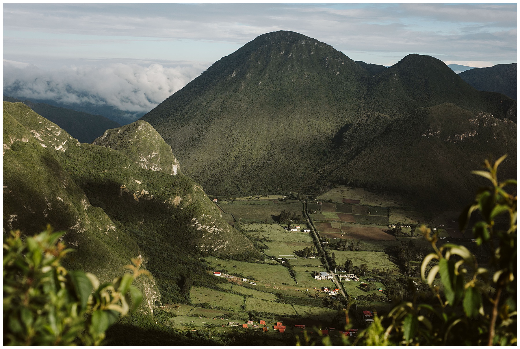 beautiful green landscape in Ecuador in the mountains