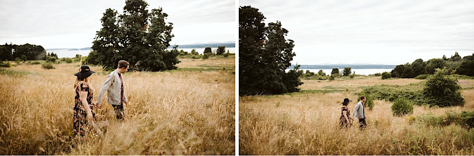 Summer Seattle Engagement photos: couple in a wheat field