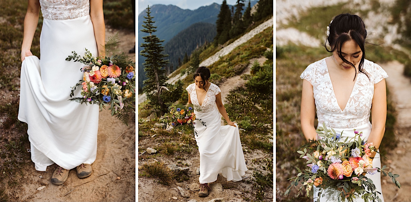 Mt. Rainier Adventure Elopement bride portraits