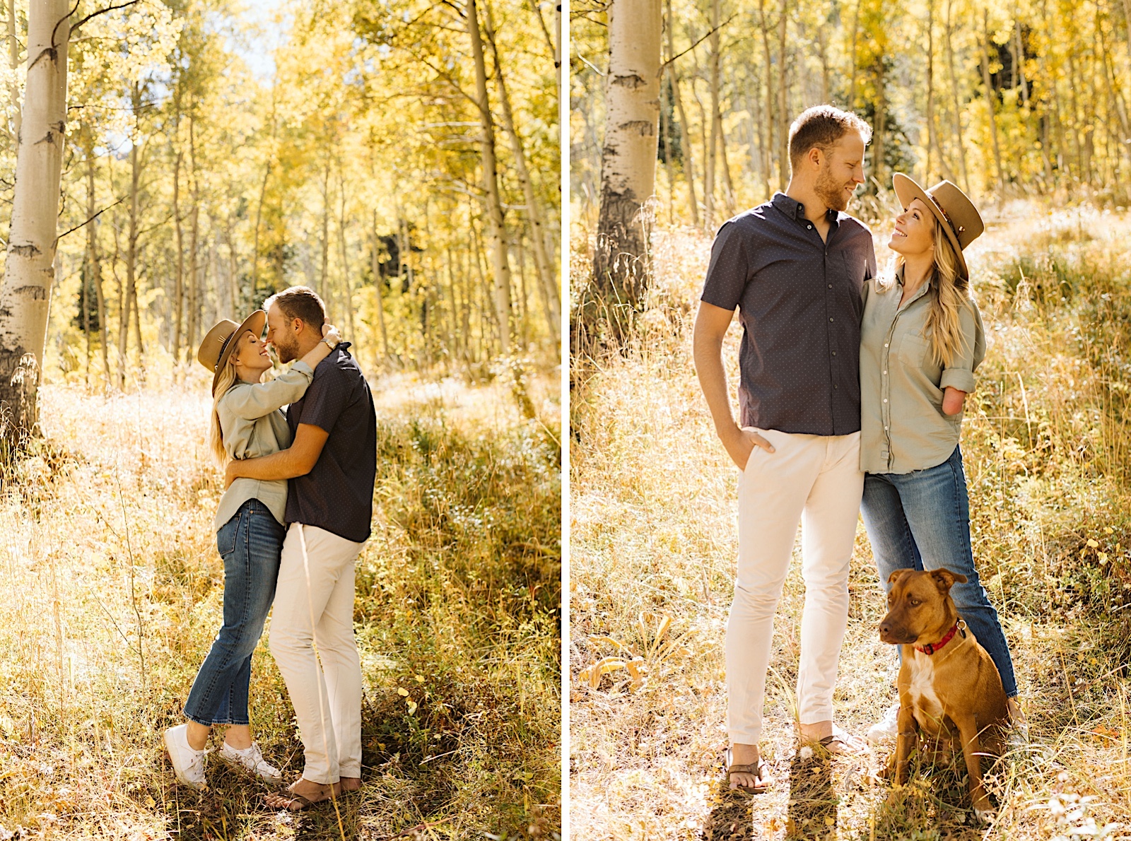 leave no trace photography: engagement session couple with their dog!