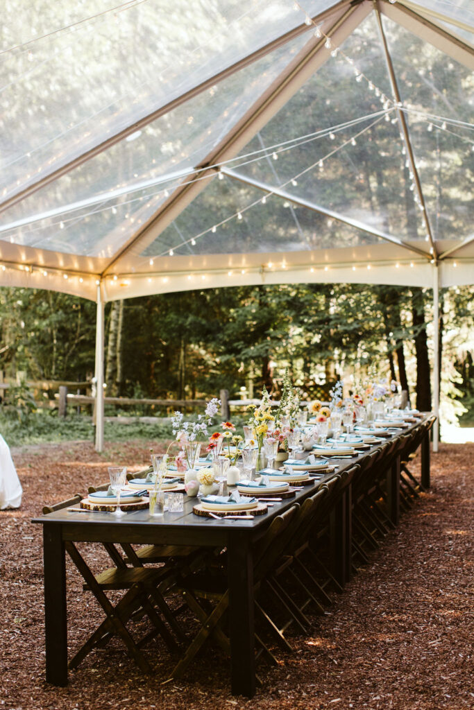 wedding tablescape with wildflowers