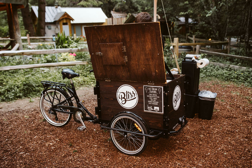 ice cream cart at wedding