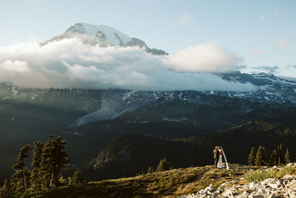 mount rainier sunset elopement